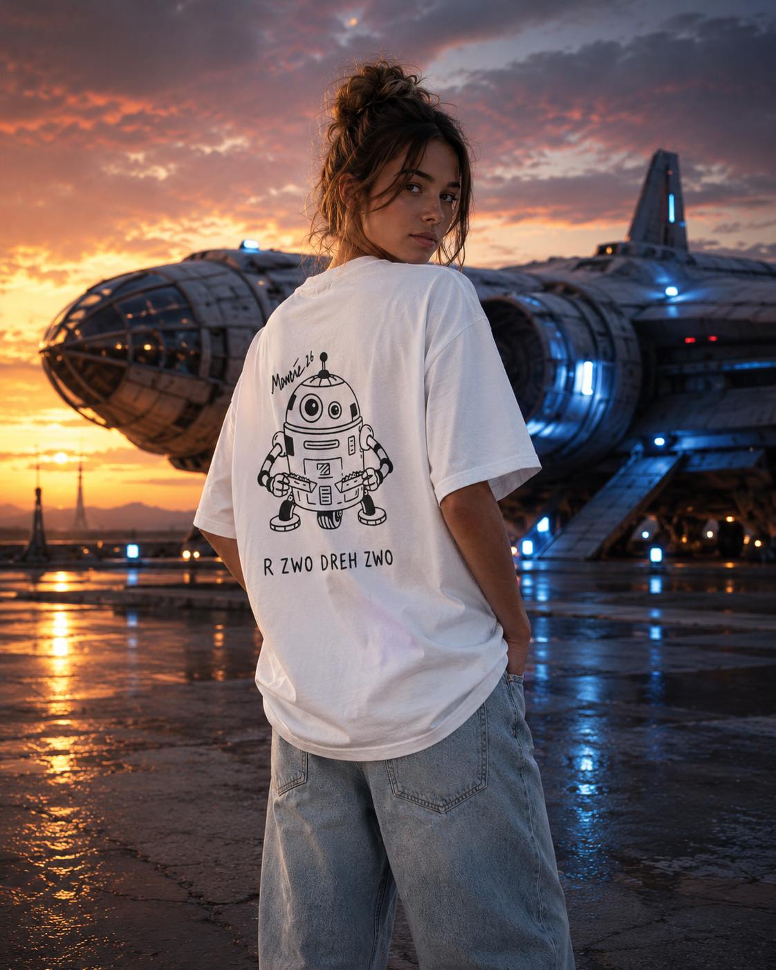 R ZWO DREH ZWO - Retro Droid T-Shirt